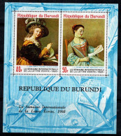 Burundi 1968 Mi. Bl.28 A Bloc Feuillet 100% Neuf ** La Lettre, Peintures - Unused Stamps