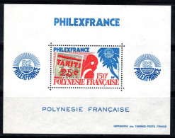 Polynésie Française 1982 Yv. 6 Bloc Feuillet 100% Neuf ** Philexfrance, 150 F - Blocchi & Foglietti