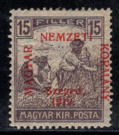 Szeged 1919 Mi. 10 Neuf * MH 100% 15 F Surimprimé - Szeged