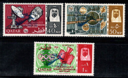 Qatar 1966 Mi. 99c-101c Neuf ** 100% Espace, Gémeaux VI Surimprimé - Qatar