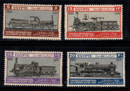 Égypte 1933 Mi. 160-163 Neuf ** 40% TRAINS, CHEMINS DE Fer - Nuevos