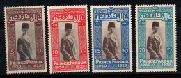 Égypte 1929 Mi. 148-151 Neuf ** 100% Prince Farouk - Marron - Nuevos