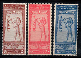 Égypte 1925 Mi. 94-96 Neuf ** 100% Congrès De Géographie, Le Caire - Unused Stamps