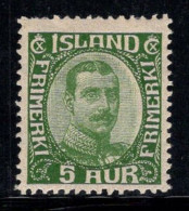 Islande 1920 Mi. 86 Neuf * MH 100% 5 A, Roi Christian X - Unused Stamps