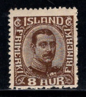 Islande 1920 Mi. 88 Neuf * MH 100% 8 A, Roi Christian X - Ongebruikt