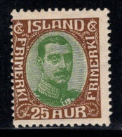 Islande 1920 Mi. 92 Neuf * MH 100% 25 A, Roi Christian X - Neufs