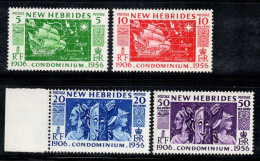 Nouvelles-Hébrides 1956 Yv. 171-174 Neuf * MH 100% Copropriété, Navire - Ungebraucht