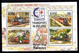 Irlande 1995 Mi. Bl.15 I Bloc Feuillet 100% Neuf ** Singapour'95, Cork Railway.. - Blocks & Kleinbögen