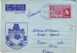 BERMUDA 1979 AEROGRAMME SENT TO FRANCE - Bermuda