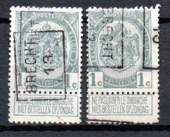 2098 Voorafstempeling Op Nr 81A - BRECHT 13 -  Positie A & B - Roulettes 1910-19