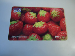 THAILAND USED  CARDS PIN 108  FRUITS STRAWBERRIES - Alimentación