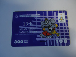 THAILAND USED   CARDS PIN 108  SPORTS MASCOT ASIAN GAMES 13TH  300 UNITS - Sport