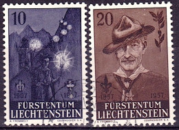 Liechtenstein 1957: Lord Baden-Powell & Pfadfinder Zu 304-305 Mi 360-361 Yv 322-3 Mit ET-o VADUZ 10.IX.57 (Zu CHF 5.00) - Gebraucht