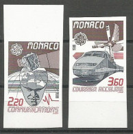 Monaco Yvert 1626/67 Série Complète Non-Dentelée NSC / MNH / ** Europa 1988 Espace Space Satellite Train - Plaatfouten En Curiosa