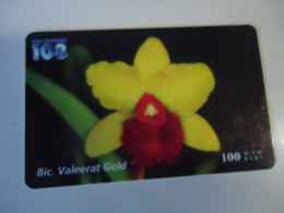 THAILAND USED   CARDS PIN 108  FLOWERS ORCHIDS - Bloemen