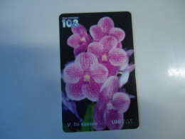 THAILAND USED   CARDS PIN 108  FLOWERS ORCHIDS - Fiori