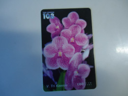 THAILAND USED   CARDS PIN 108  FLOWERS ORCHIDS - Blumen