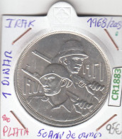 CR1883 MONEDA IRAQ 1 DINAR 1968 PLATA - Irak