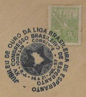 Brazil 1957 Cover Commemorative Cancel Golden Jubilee Of The Brazilian Esperanto League Congress In Niterói Language Map - Briefe U. Dokumente