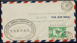 Nelle-Calédonie. T.R.A.P.A.S - 3 F. France Libre Sur Enveloppe 1ère Liaison Aérienne Nouméa - Papeete 28 Octobre 1947. - Covers & Documents