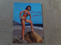 BELLE CARTE ARTISTIQUE..."VOUS VENEZ JERKER ?" ..BELLE FEMME SEXY SUR UNE PLAGE - Pin-Ups