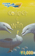 JAPAN - Dolphins, Super DolphinCall Prepaid Card Y1000, Exp.date 31/08/01, Used - Dauphins