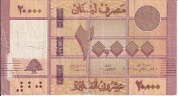 BILLETE DE EL LIBANO DE 20000 LIVRES DEL AÑO 2019  (BANKNOTE) - Liban