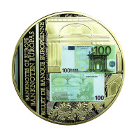 Europe 2010 Medal 70mm 100 Euro Banknote Gold Plated 111g 01143 - Otros & Sin Clasificación