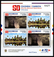 31-KOLUMBIEN - 2022 – MNH- COLOMBIA-CAMBODIA 50 YEARS DIPLOMATIC RELATIONS- ARCHAEOLOGY - Colombie