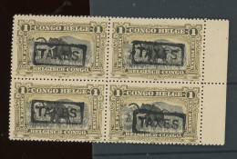 TAXE 47 Elephant Bloc De 4  Postfris Luxe **. Cote 112,-€ - Unused Stamps