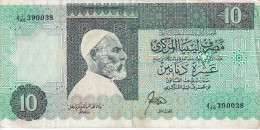 BILLETE DE LIBIA DE 10 DINARES DEL AÑO 1991 (BANKNOTE) - Libya