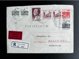 JUGOSLAVIJA YUGOSLAVIA 1973 REGISTERED EXPRESS LETTER LESCE TO ESSEN 20-11-1973 EXPRES - Cartas & Documentos