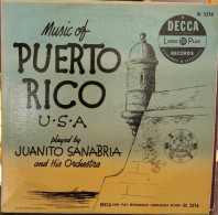 Juanito Sanabria And His Orchestra ‎– Music Of Puerto Rico U.S.A - 25 Cm - Formats Spéciaux