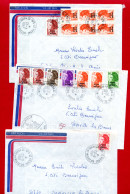 1987 - Lettre De SAINT PIERRE ET MIQUELON Pour La France - 3 Envel Tp Liberté De Gandon N° 456-458-459-460-462-464 - Cartas & Documentos