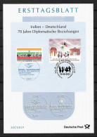 2021 Joint Germany And India, MIXED FDC FIRSTDAY LEAF GERMANY WITH BOTH STAMPS: Relationship - Gezamelijke Uitgaven