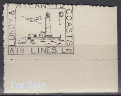 #05 Great Britain Lundy Island Puffin Stamps Rare Black Air #20 Imperforate Retirment Forces Sale Price Slashed! - Local Issues