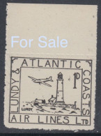 #22 Great Britain Lundy Island Puffin Stamps Black Airmail #20 Imperforate Mint Retirment Sale Price Slashed! - Local Issues
