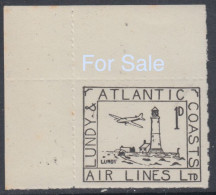 #23 Great Britain Lundy Island Puffin Stamps Rare Black Airmail #20 Imperforate Retirment Sale Price Slashed! - Emisiones Locales