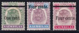 Negri Sembilan.  1899-02  Y&T. 15, 16, 17,   MH - Negri Sembilan