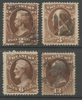 USA Official Scott #O73-O75 & O78 Treasury 4 Stamps Used 1873 - Servizio