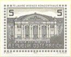 AUSTRIA(1988) Vienna Concert Hall. Black Print. Scott No 1442, Yvert No 1766. - Proofs & Reprints