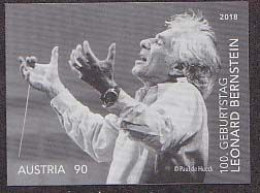 AUSTRIA(2018) Leonard Bernstein. Black Print. 100th Anniversary Of Birth. - Proeven & Herdruk