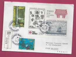 Lettre Recommandée De 1992 Pour La France - YT N° 396, 404 Et BF 18 - Exposition Philatélique - Lettres & Documents