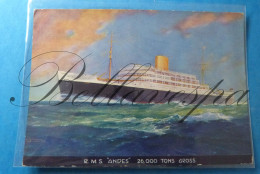 R.M.S. ANDES 26 000 Tons Painting Royal Mail Lines LTD - Steamers