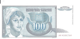 YOUGOSLAVIE 100 DINARA 1992 UNC P 112 - Yougoslavie