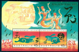 1999 New Year,Year Of The Rabbit, Zodiac,Dancer,Christmas Island,Mi. Bl. 13,MNH - Astrologie