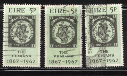 IRELAND Scott # 238 Used X 3 - Centenary Of Fenian Rising - Usados