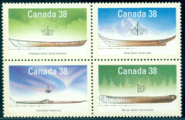 1989 Aboriginal Boats,Indian Canoe,Eskimo Kayak,Bark Canoe,Canada,M.1124,MNH - Otros (Mar)