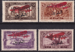 Alaouites 1926 Sc C9-12 Yt PA9-12 Air Post Set MH* - Nuovi