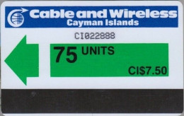 Cayman Island - CAY-AU-1, Green (control With CI), Autelca, 75 U, 50.000ex, 1986, Used - Islas Caimán